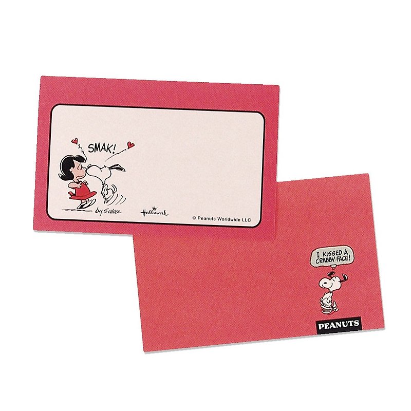 Snoopy偷親露西 8入【Hallmark-Peanuts 史努比-JP禮物卡】 - 卡片/明信片 - 紙 紅色