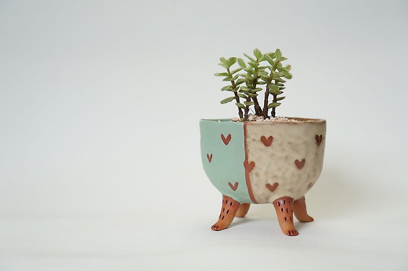 4本手作り鉢植え - 花瓶・植木鉢 - 陶器 多色
