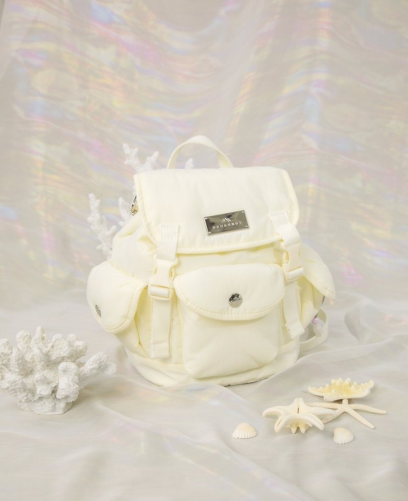 DOUGHNUT Mini Backpack Crossbody Camera Bag-Whitestone-Lighthouse HZ - กระเป๋ากล้อง - ไนลอน ขาว