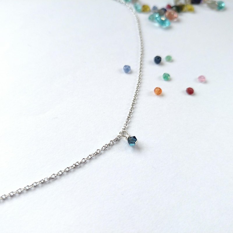 Wish - Swarovski Crystal, Sterling silver necklace - สร้อยคอ - โลหะ 