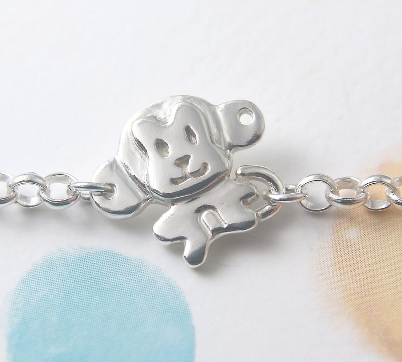 Engraving Accepted / Sterling Silver Bracelet / Birthday Gift / Monkey - Baby Gift Sets - Sterling Silver Silver