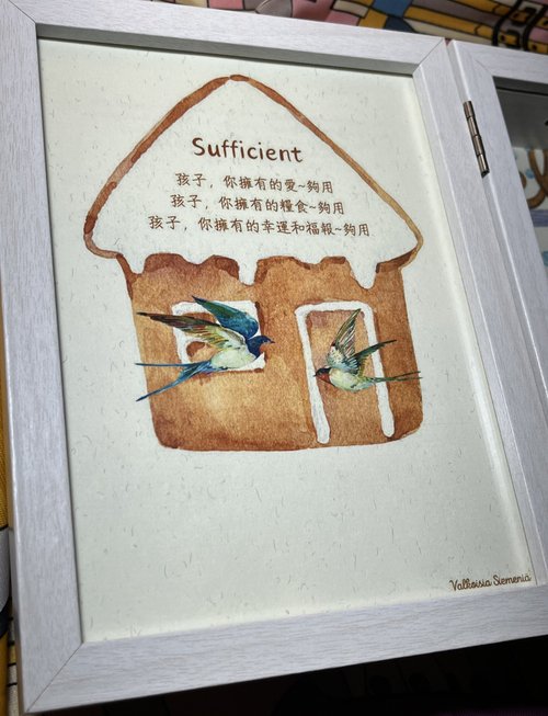 Valkoisia Siemeniä 【客製化禮物】耶誕禮物 立體折疊相框 三面木質相框 交換禮物