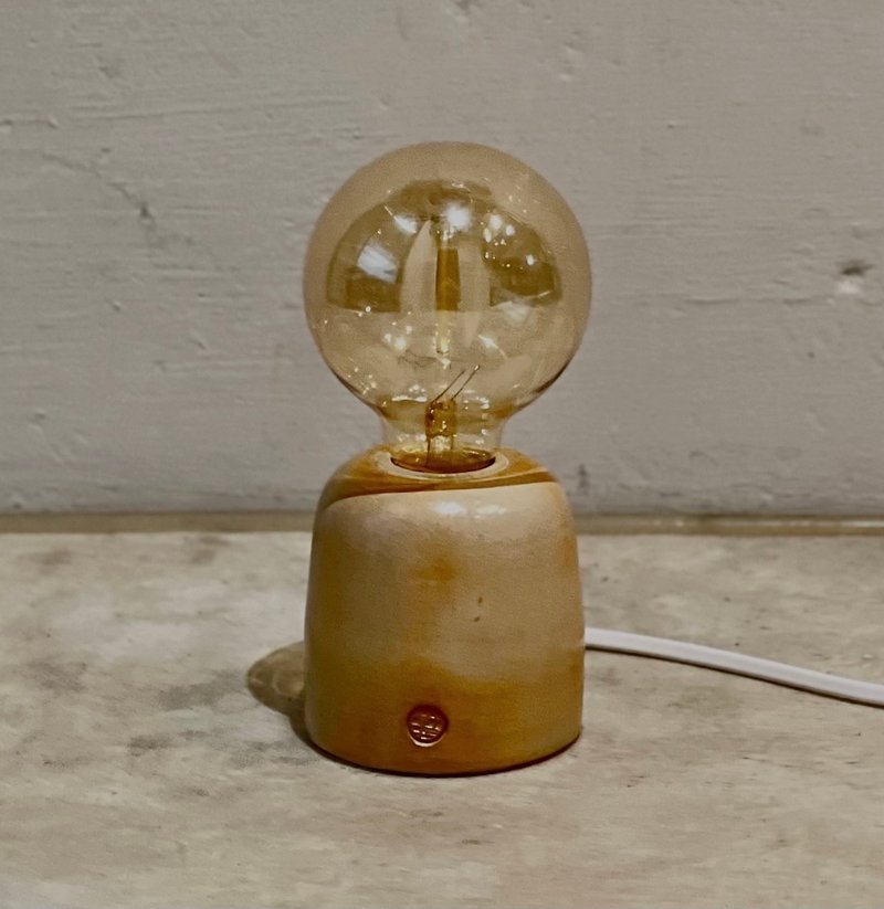 |Plum Branch Pottery Lamp| Small table lamp/night lamp (with tungsten filament bulb) - Lighting - Pottery Khaki