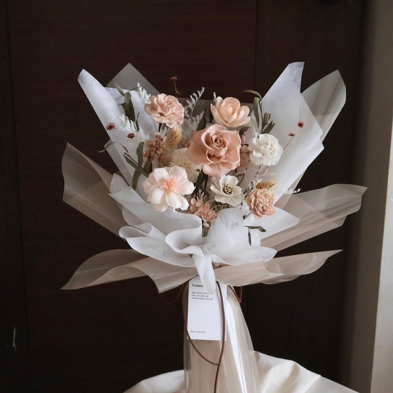 Almond Milk Brown Valentine's Day Rose Bouquet Diffusing Bouquet Birthday Anniversary Gift - Dried Flowers & Bouquets - Plants & Flowers Multicolor