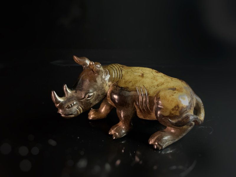 六朝-唐  青黃玉水銀沁戰犀 - 擺飾/家飾品 - 玉石 