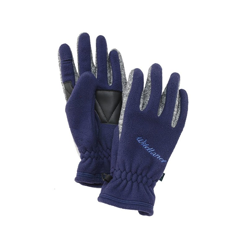 【Wildland Wilderness】Windproof Warm Flip Finger Gloves Neutral Dark Blue W2011-72 - ถุงมือ - เส้นใยสังเคราะห์ สีน้ำเงิน