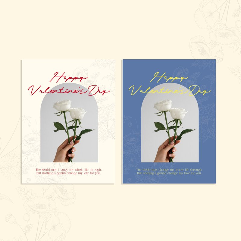 【情人節 萬用卡片】Valentine's Day 花朵小卡_浪漫花朵 - 卡片/明信片 - 紙 多色