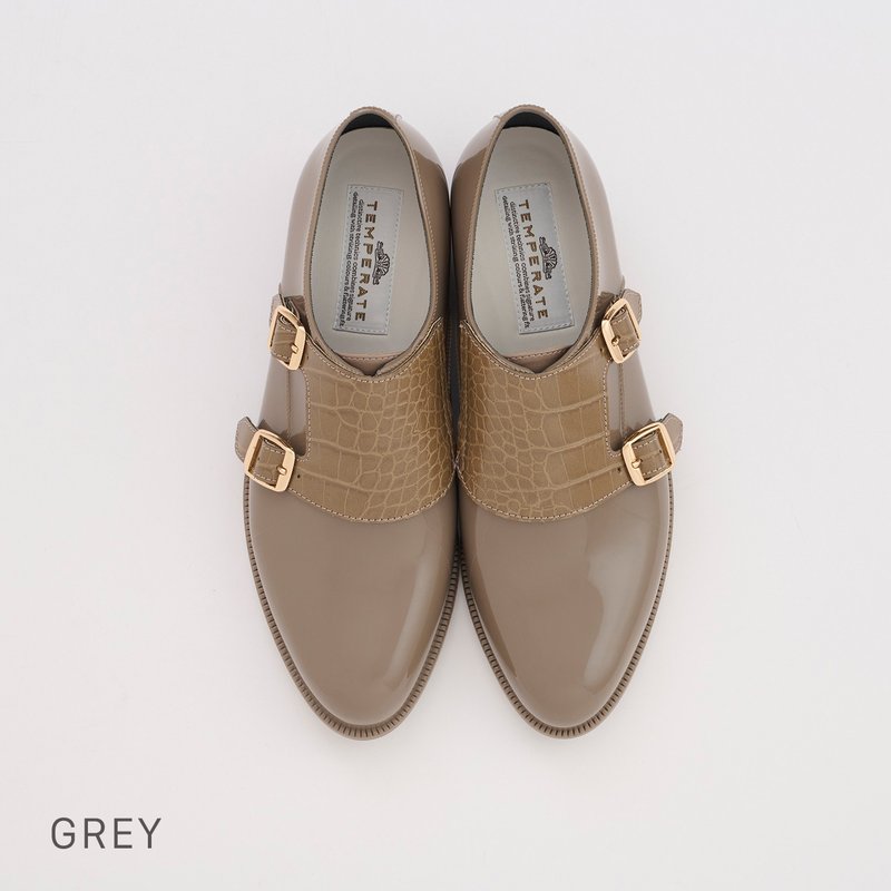 RUSSAL (GREY) PVC DOUBLE MONK SHOES ダブルモンクシューズ　RAIN SHOES - 雨鞋/防水鞋 - 防水材質 灰色