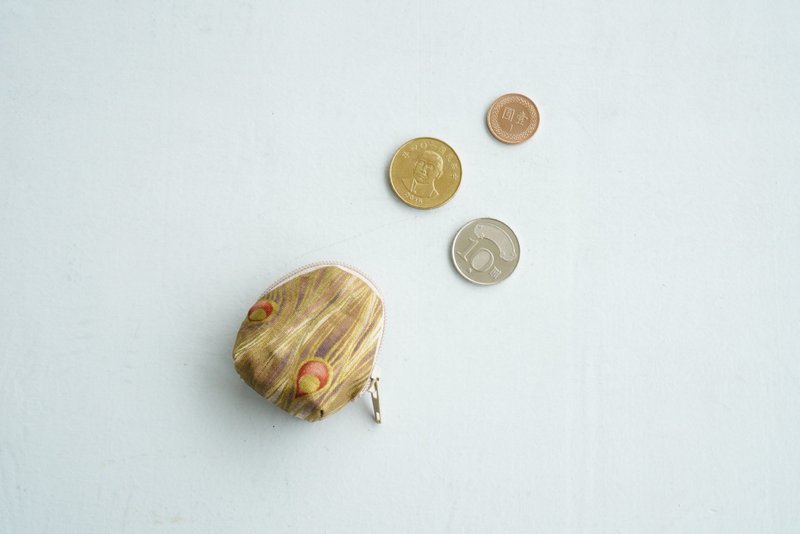 熱門禮物 鳥蛋零錢包  黃海絲夢 可放15個十元硬幣 可挑花布訂製 - 零錢包/小錢包 - 棉．麻 卡其色