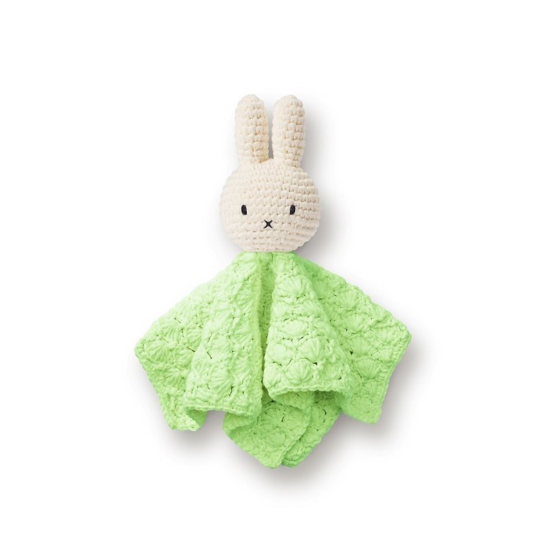 荷蘭 Just Dutch | Miffy 米飛兔 嬰幼兒安撫巾 復古款 綠色 - 公仔模型 - 棉．麻 綠色
