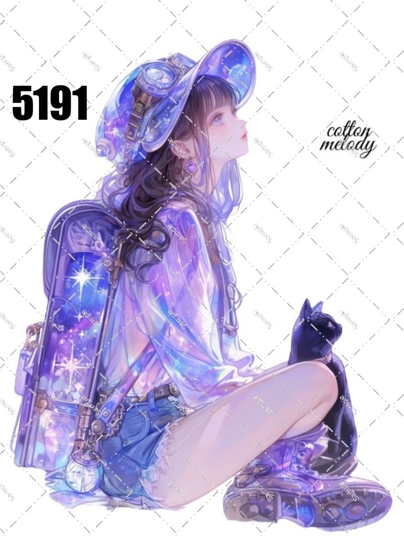 original sticker no.5191 人物ステッカー オリジナルステッカー オリジナル人物ステッカー 装飾ステッカー cotton melody - 貼紙 - 紙 