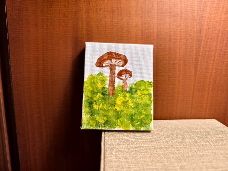 蘑菇/迷你掛畫/壓克力水彩畫/裝飾畫/無框畫 - 海報/掛畫/掛布 - 棉．麻 