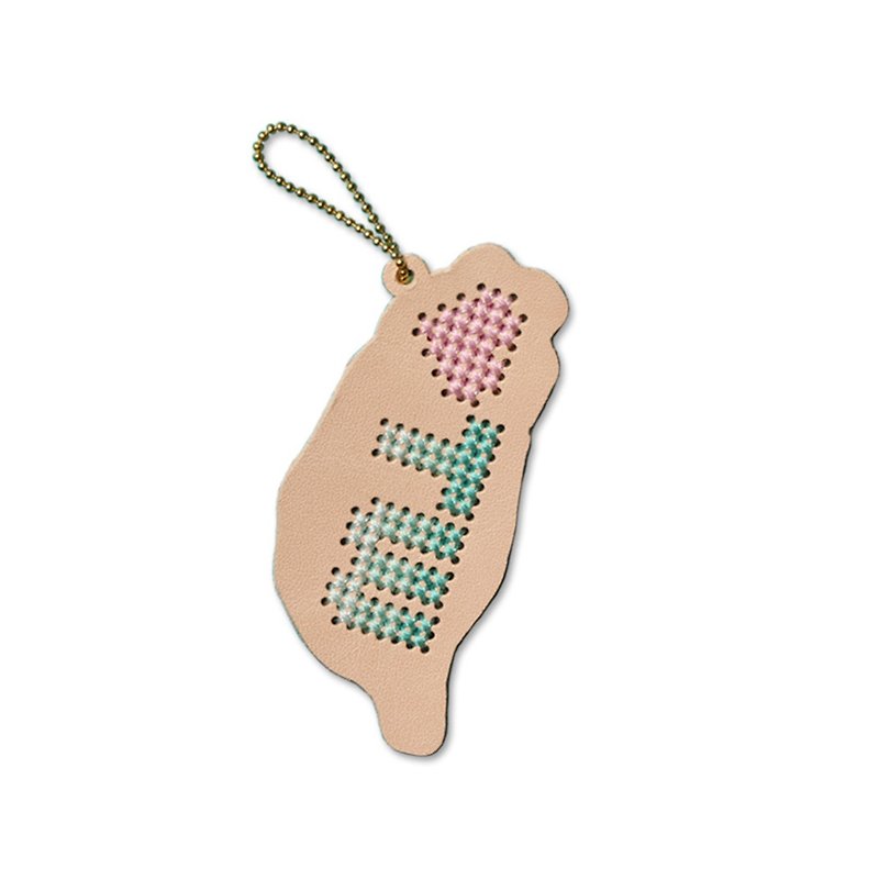 【Taiwan】Leather Ornament - Cross Stitch Kit | Xiu Crafts - Leather Goods - Genuine Leather Multicolor
