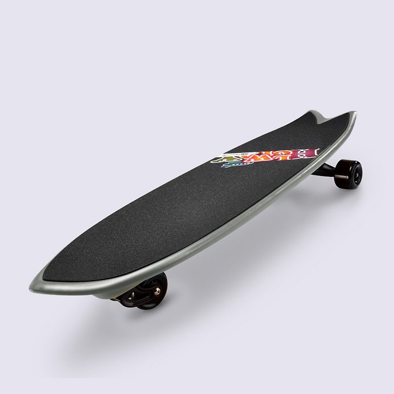 Three-wheel surf skateboard SURF SKATE (gold diamond black) with backpack - อุปกรณ์ฟิตเนส - วัสดุอื่นๆ สีเทา