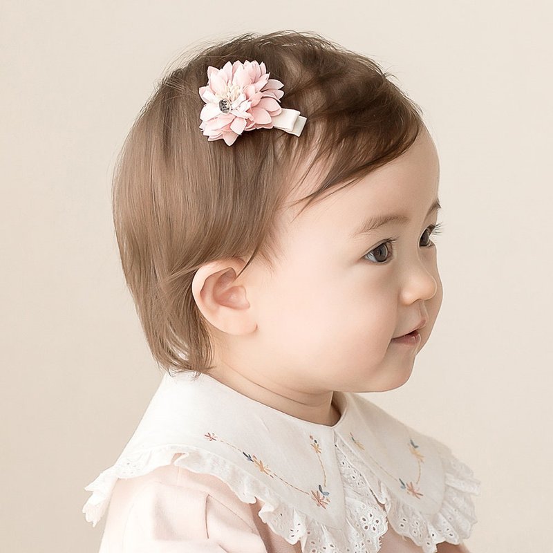 Happy Prince 韓國製 Adela花朵女嬰兒童髮夾 - 嬰兒手鍊/飾品 - 棉．麻 粉紅色