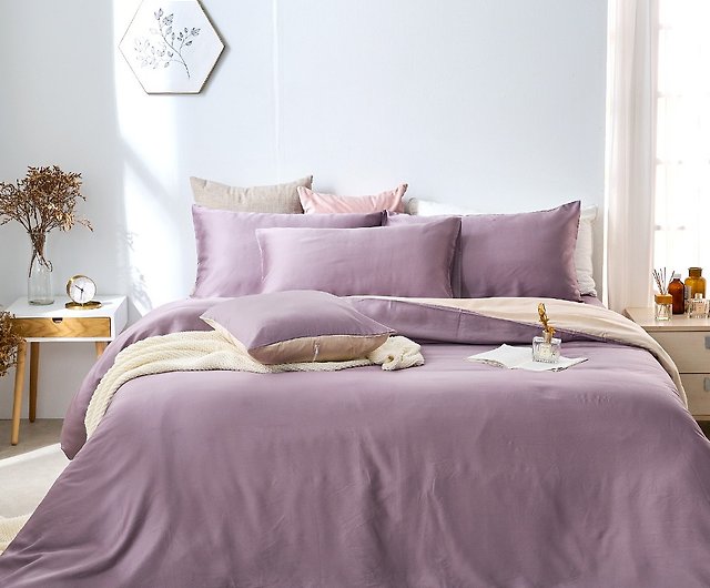 Bed Pack Quilt Cover Set Thin, Purple Duvet Cover Double