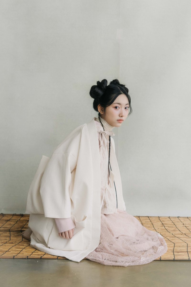 オフホワイト ドロップショルダー 和風ジャケット - ジャケット - その他の素材 