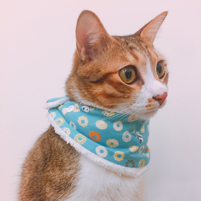 Plush warm pet neck scarf pet scarf -- Panda Dolce - Collars & Leashes - Cotton & Hemp Blue