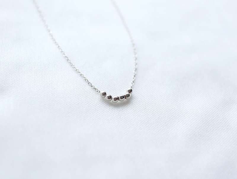 ni.kou sterling silver bead necklace - สร้อยคอ - โลหะ 