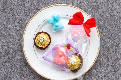 幸福朵朵 婚禮小物 花束禮物 三八婦女節禮物 活動贈品 泰迪熊香皂+金莎巧克力小禮物包