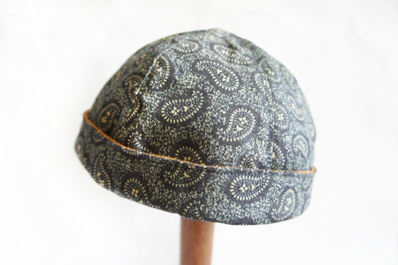 カウボーイアメーバ×カーキハンドメイドダブルサイドセーラーハット - 帽子 - コットン・麻 ブラウン