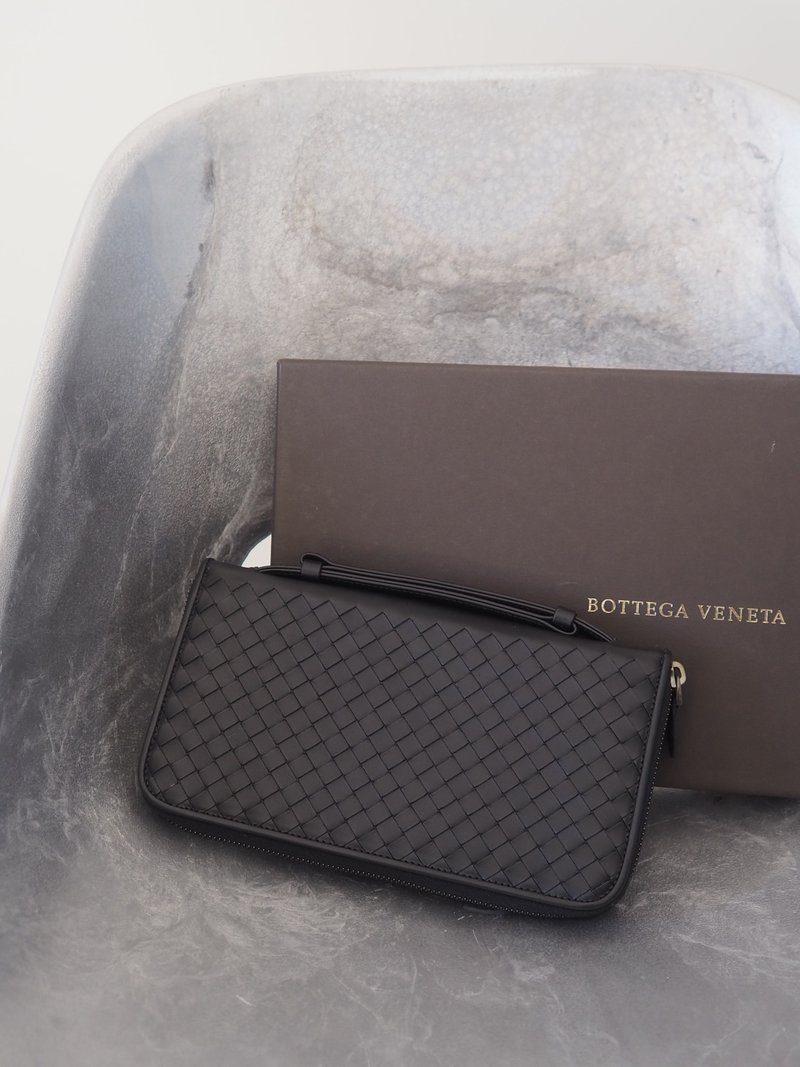 Bottega Veneta Passport Case Wallet Black Men's Unisex Vintage - Passport Holders & Cases - Genuine Leather Black