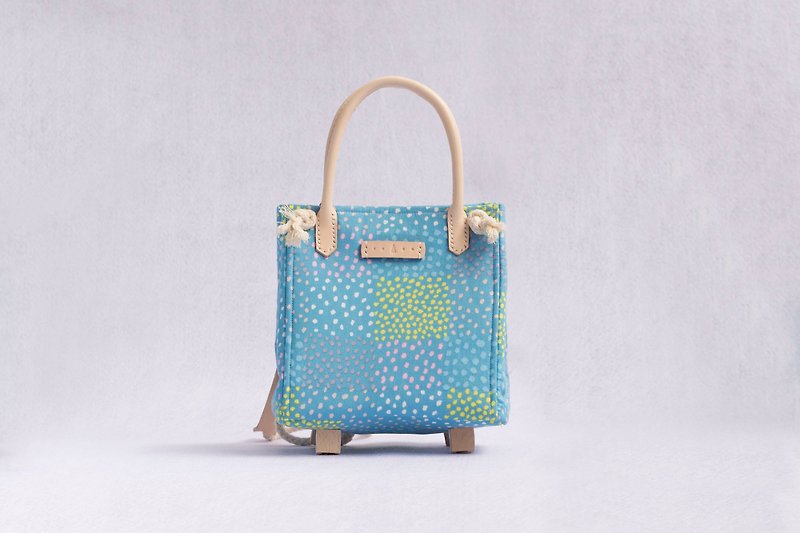 Japan Fabric: Kippis wave point small square hand bag - Messenger Bags & Sling Bags - Cotton & Hemp 