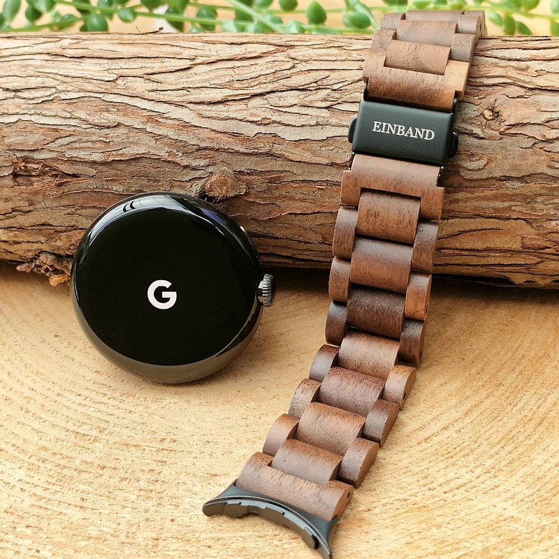 【木製バンド】EINBAND Google Pixel Watch 天然木 木のベルト【クルミ】 - 腕時計 - 木製 ブラウン