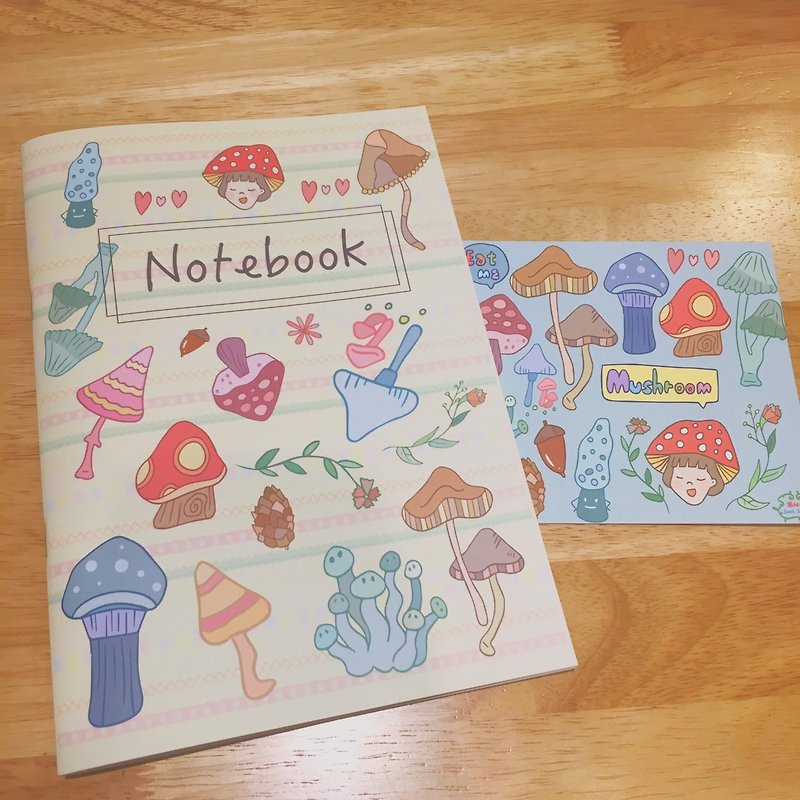 世界/空白のノートブックの小さなキノコ - ノート・手帳 - 紙 