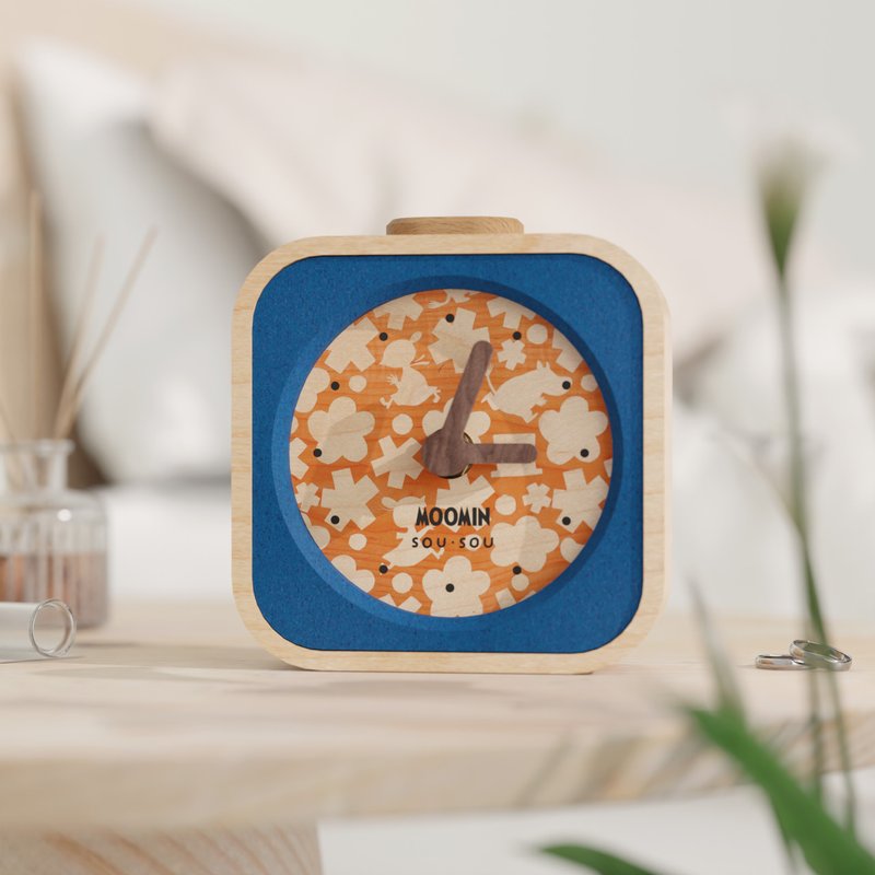 【Pinkoi x Moomin x SOU・SOU】LIMITED EDITION Wooden Diffuser Desk Clock - Clocks - Wood Multicolor