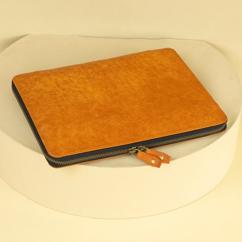 Leather Laptop Case with zippers for MacBook Air, HP Omnibook, Surface Pro - 電腦包/筆電包 - 真皮 