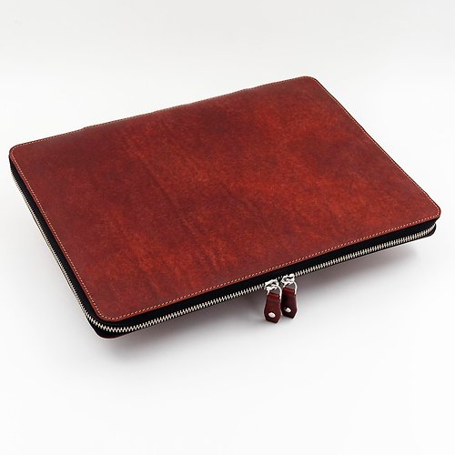 Out of the Factory Leather Laptop Case with zippers for MacBook Air, HP Omnibook, Surface Pro
