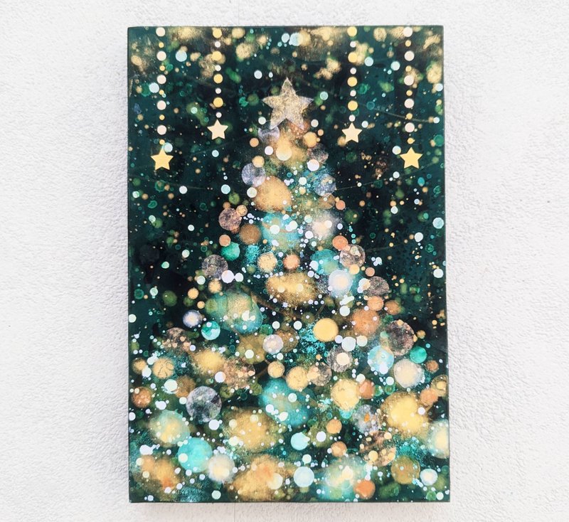 クリスマスツリーイルミネーショングリーンP2号(アクリル原画) - 海報/掛畫/掛布 - 木頭 綠色