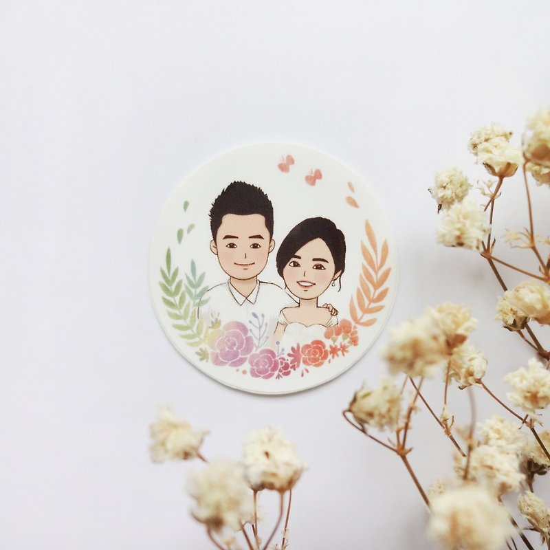 Portrait Wedding Round Stickers | Customized - การ์ดงานแต่ง - กระดาษ หลากหลายสี