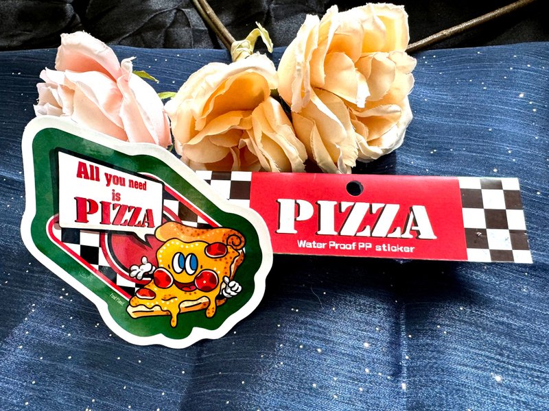 Fast Food Express travel sticker - Pizza - สติกเกอร์ - กระดาษ สีเขียว