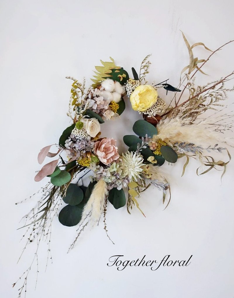 Fresh color wreath wall decoration - Dried Flowers & Bouquets - Plants & Flowers 