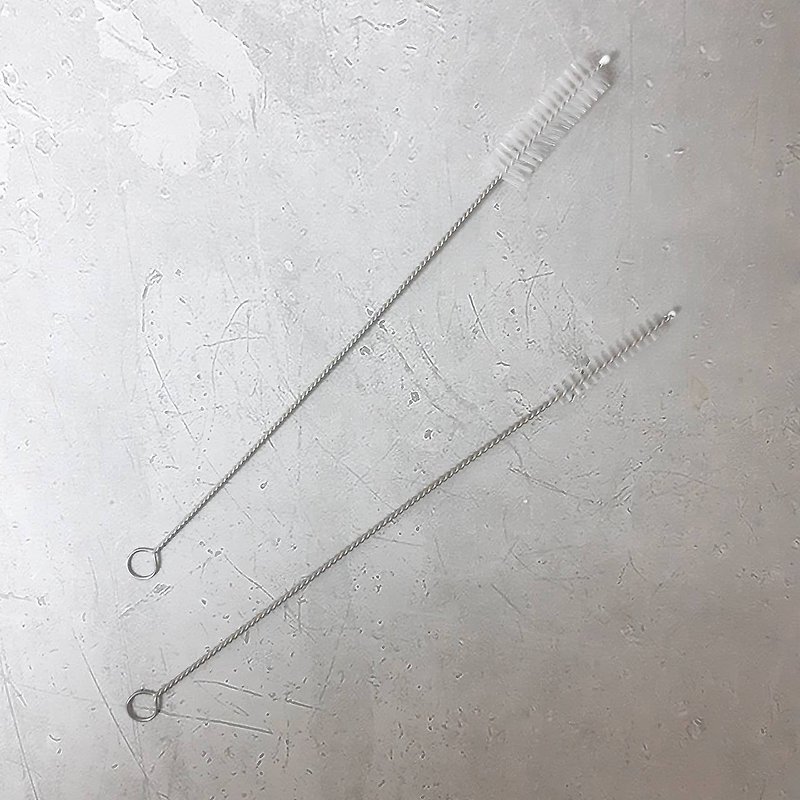【Meiji Straw x Cleaning Brush】Special for Eco-friendly Straw - Reusable Straws - Stainless Steel Silver