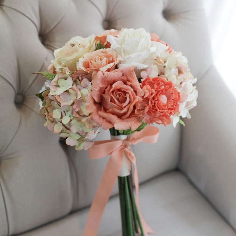 MB217 : Bridal Wedding Bouquet, Sweet Old Rose - Items for Display - Paper Orange