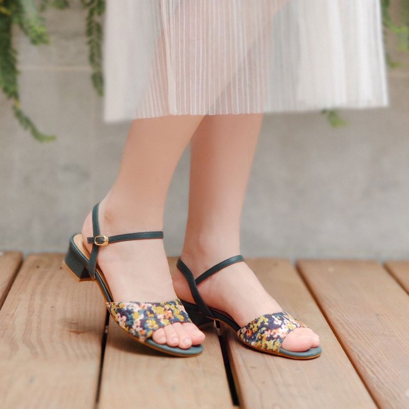 Zero technology! 3.5cm net beauty low heel sandals - รองเท้ารัดส้น - หนังเทียม 