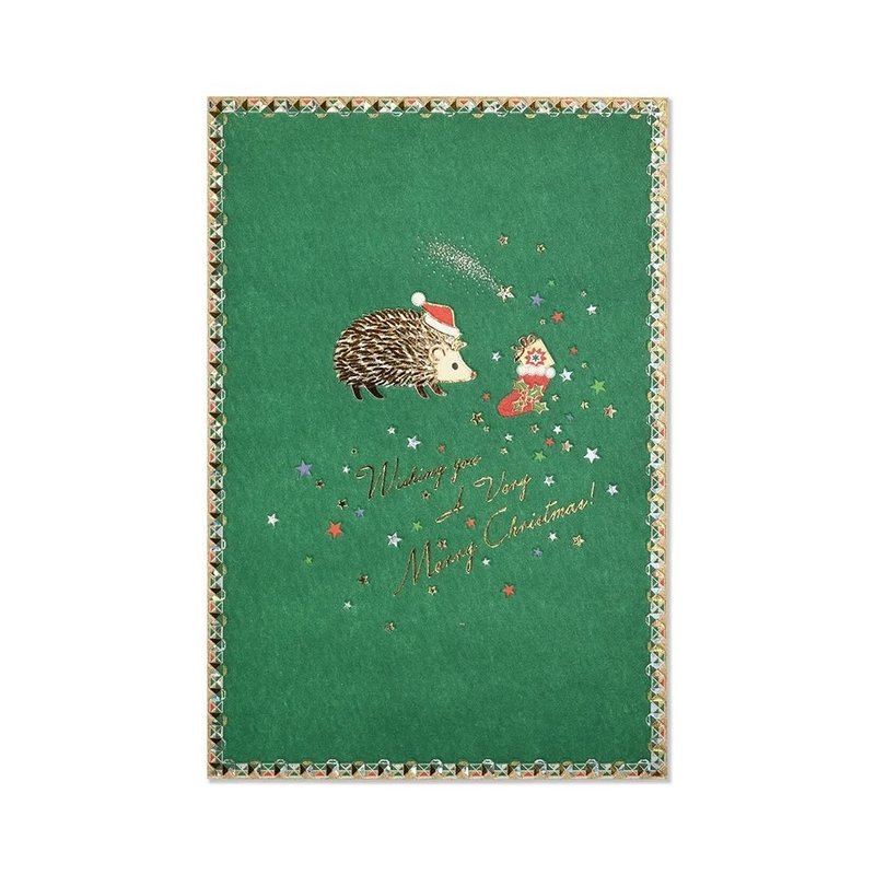 Postcard Christmas Hedgehog - การ์ด/โปสการ์ด - กระดาษ 