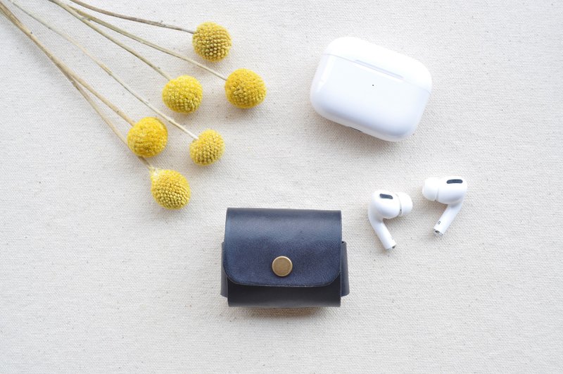AirPods Pro皮革保護套-經典黑 - AirPods/耳機保護套 - 真皮 