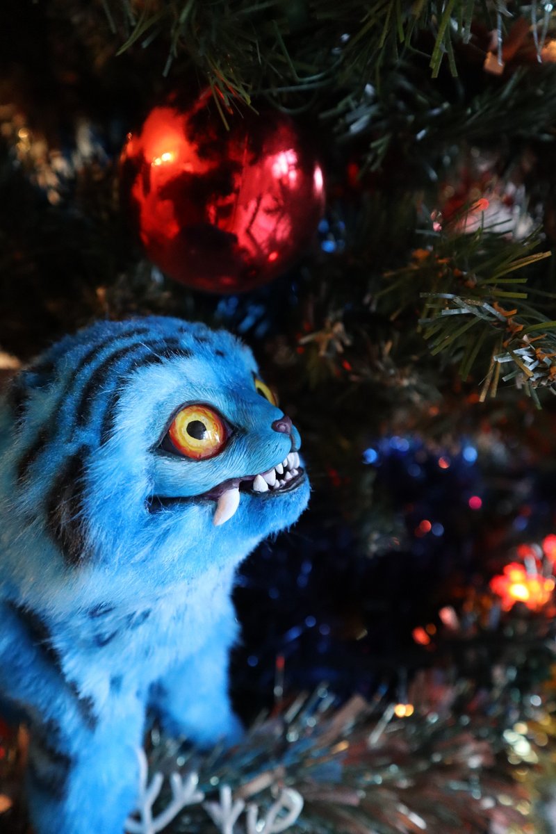 anime tiger fantasy animal monster poseable art doll - ตุ๊กตา - ไฟเบอร์อื่นๆ สีน้ำเงิน