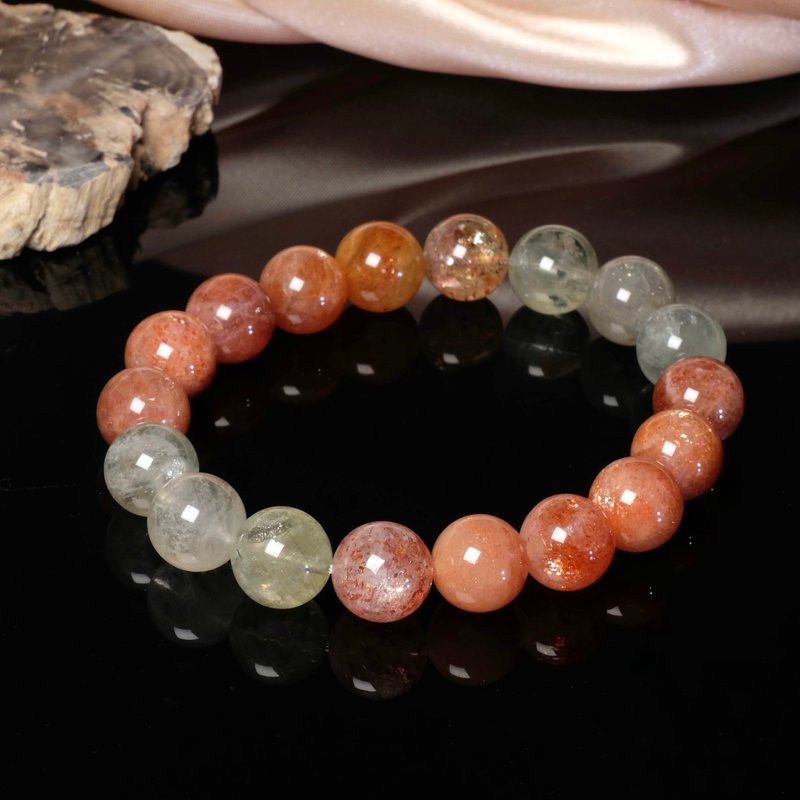 One Picture One Object/11mm Arusha Crystal Sun Stone Beryl Happy Positive Energy Natural Stone Bracelet - สร้อยข้อมือ - คริสตัล สีส้ม