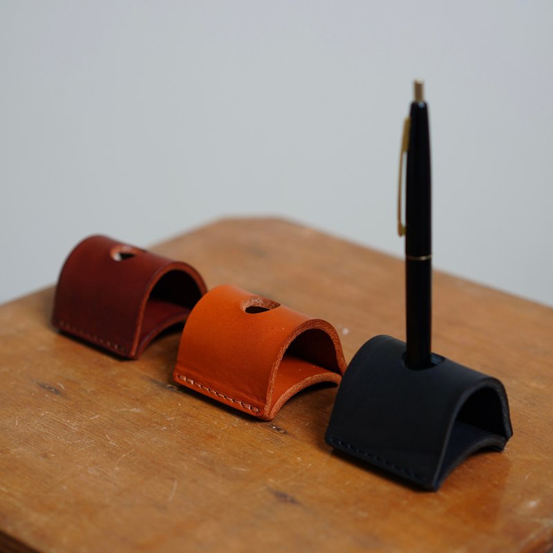 pen stand pen holder leather italian leather leather - Pen & Pencil Holders - Genuine Leather Orange