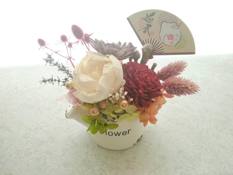 小茶壺新春桌花 - 乾燥花/永生花 - 植物．花 多色