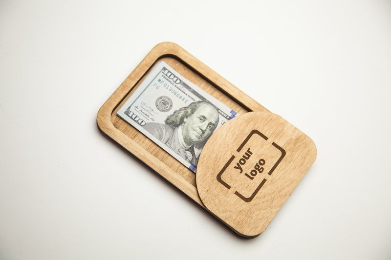 Check Holder, Wooden Check Presenter FREE ENGRAVING - 其他 - 木頭 灰色