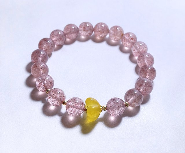 ピカピカ★ブレスレット ストロベリークォーツ♪367 トップクォリティ]カザフスタン産ストロベリークォーツ