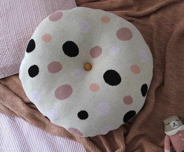 Round Comfort Pillow Futon Thick Cushion Button Decorative Cushion