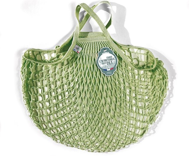 Pergola Green Color Organic Cotton MEDIUM size Filt French Market Net Bag 