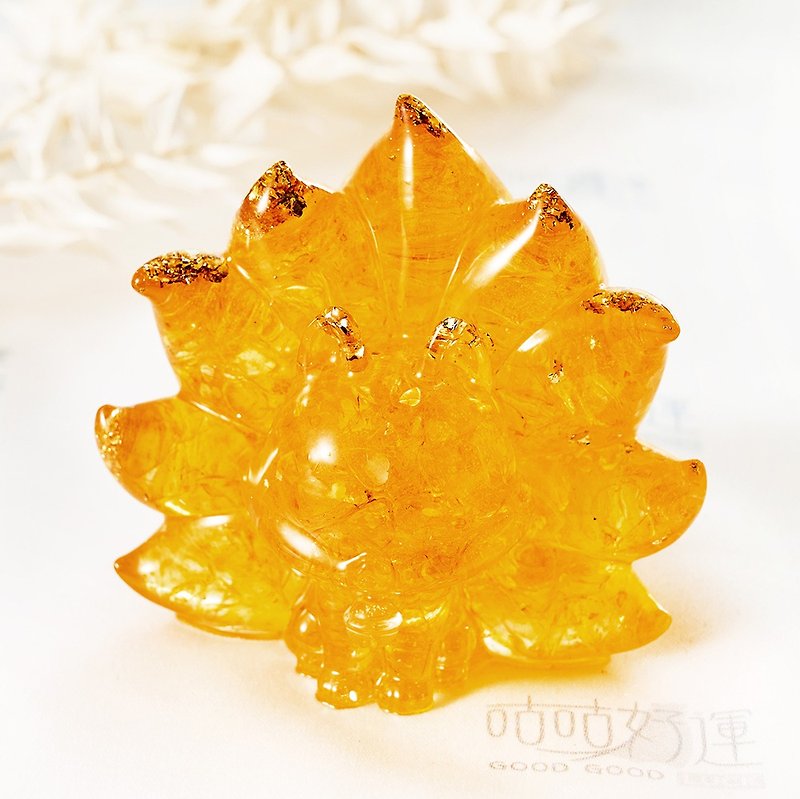 Aogang Energy Nine-Tailed Fox Fairy-Citrine (including consecration)│Focus on your thoughts│Fortune, career luck - ของวางตกแต่ง - เครื่องเพชรพลอย สีเหลือง